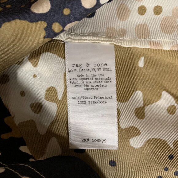 Rag & Bone Chester 100% Silk Camo Large Women's USA Oversized T-Shirt Dress EUC - Picture 5 of 13